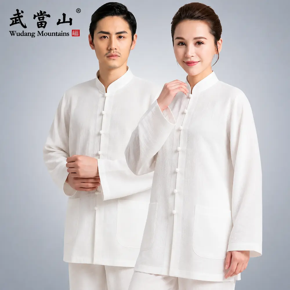Lightweight Long-Sleeve Cotton-Linen Tai Chi Outfit