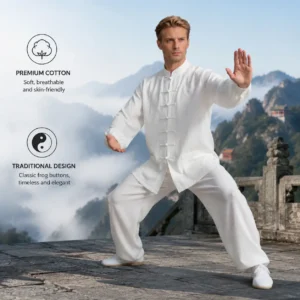 Lightweight Long-Sleeve Cotton-Linen Tai Chi Outfit