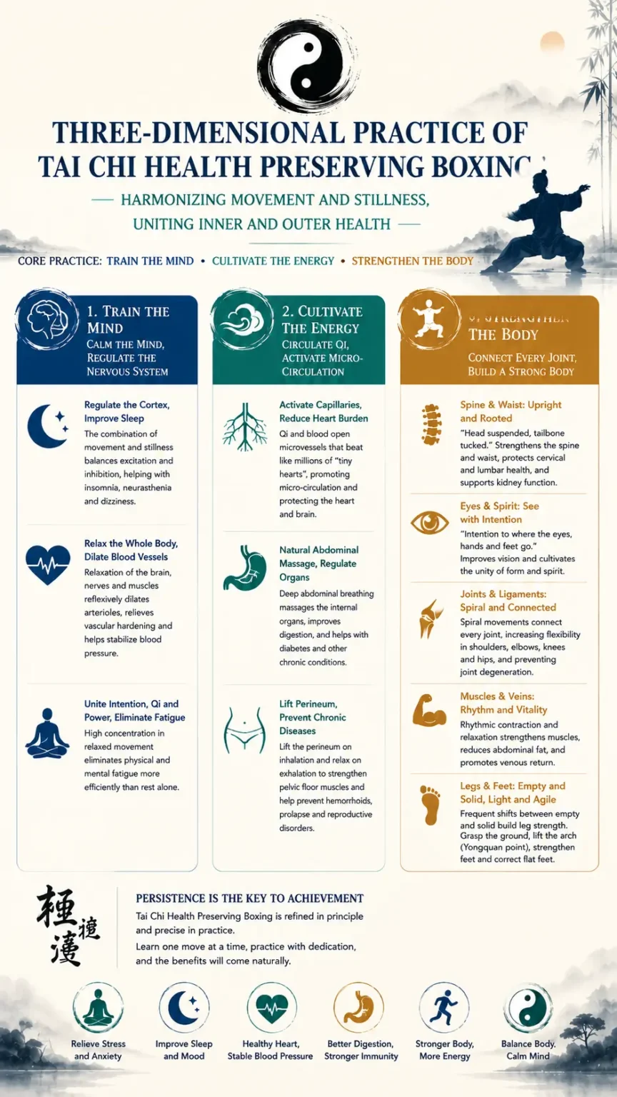 The “Three-Dimensional” Practice of Tai Chi for Health